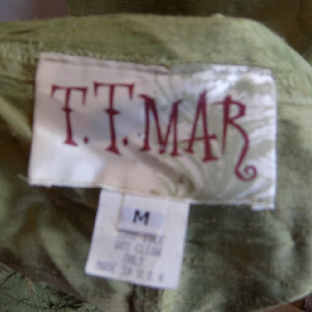 T.T. Mar 100% Silk Multicolored Printed Pants - Picture 4 of 8